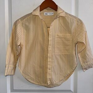 Zara Kids Button Down Shirt with Yellow Stripes